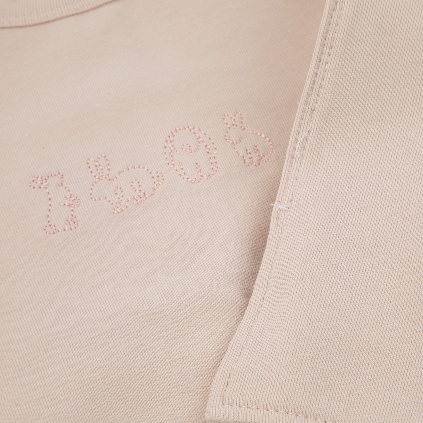 Pink Bunny Embroidery Footie