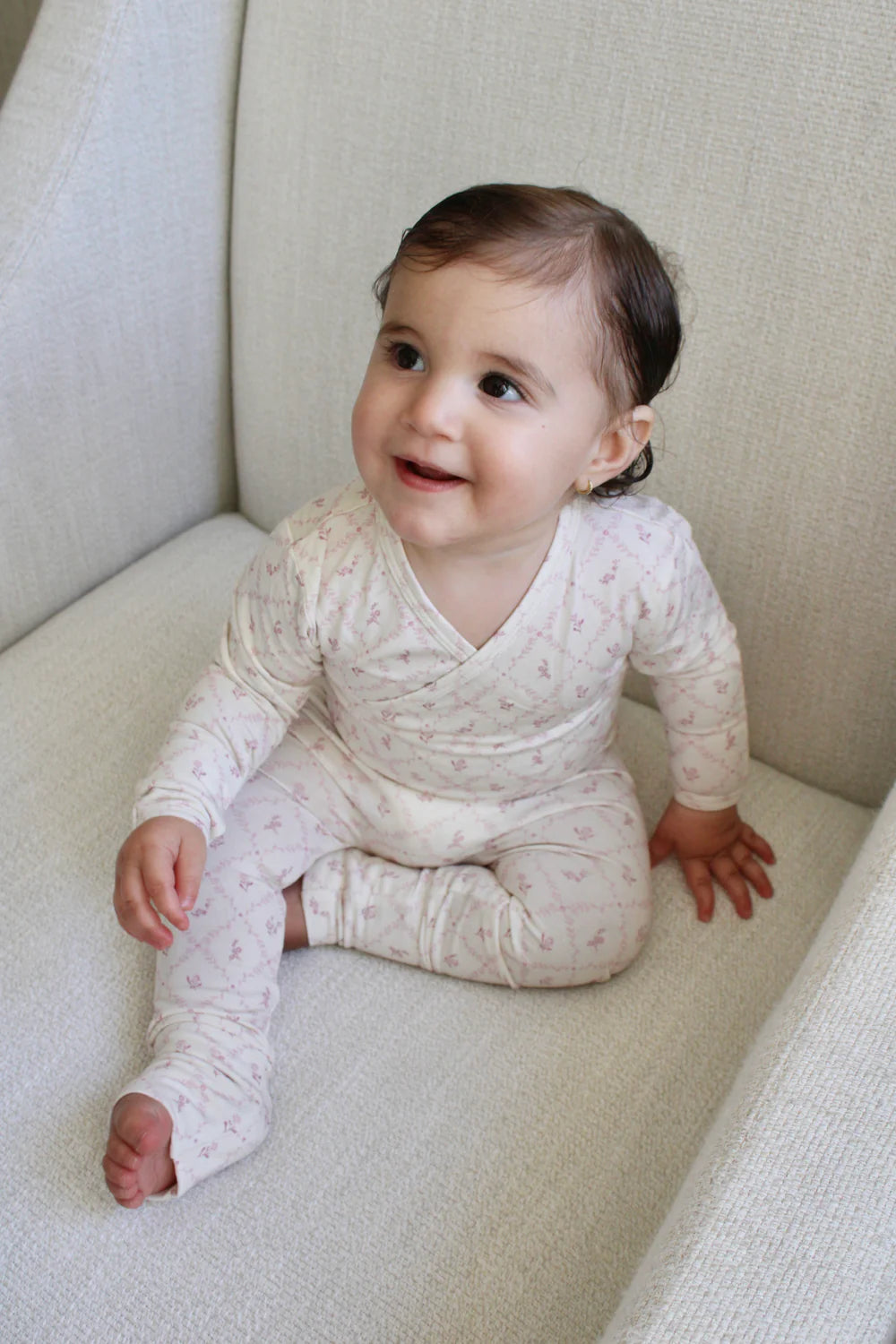 Mauve Lattice Bamboo Footie