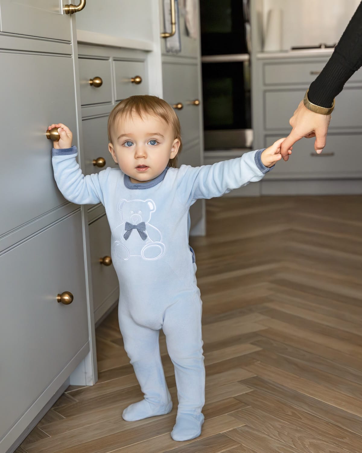Teddy Snuggles Velour- Blue