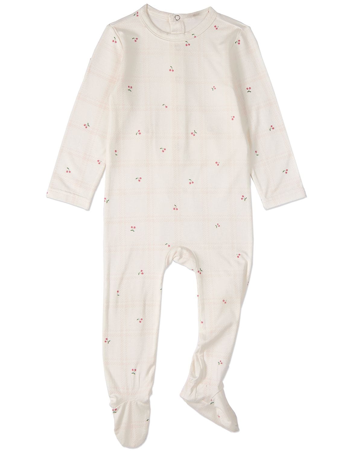 Berry Sweet Plaid Footie- Pink