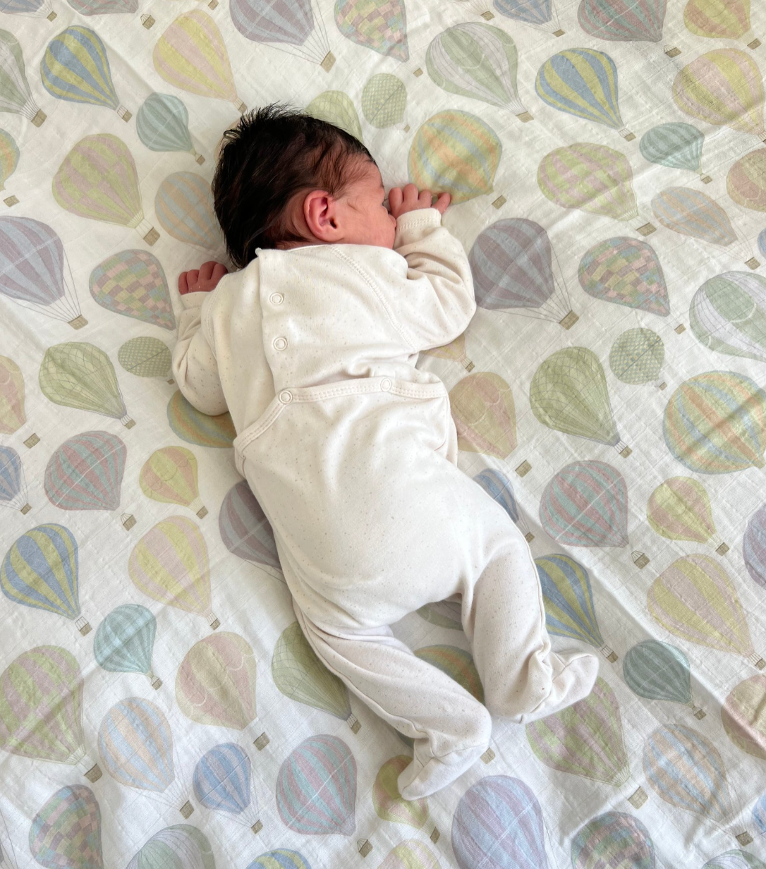 Pastel Air Balloon Muslin Swaddle