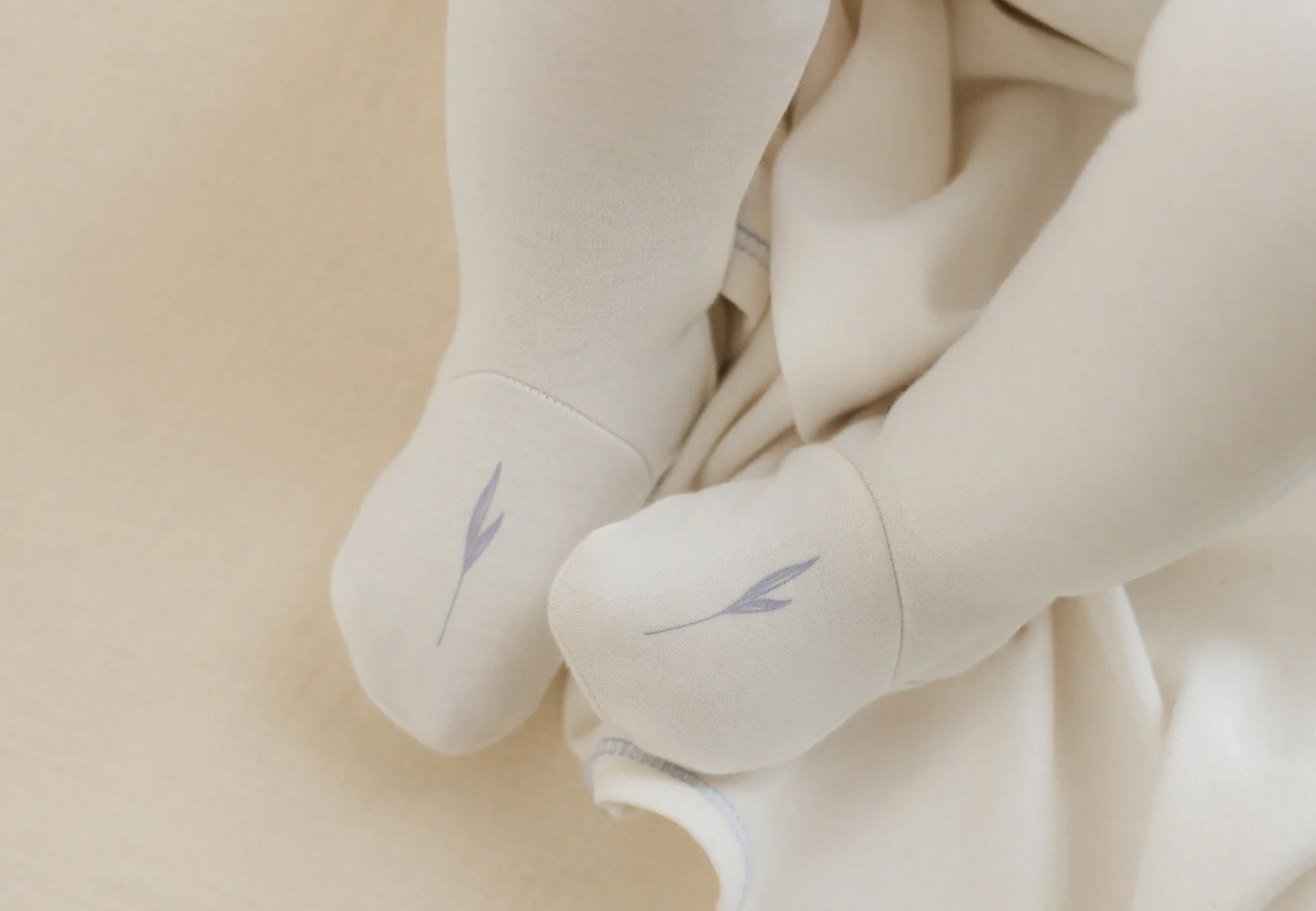 Blue Wildflower Petal and Leaf Layette Set