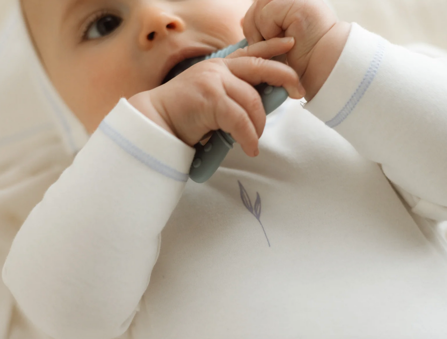 Blue Wildflower Petal and Leaf Layette Set
