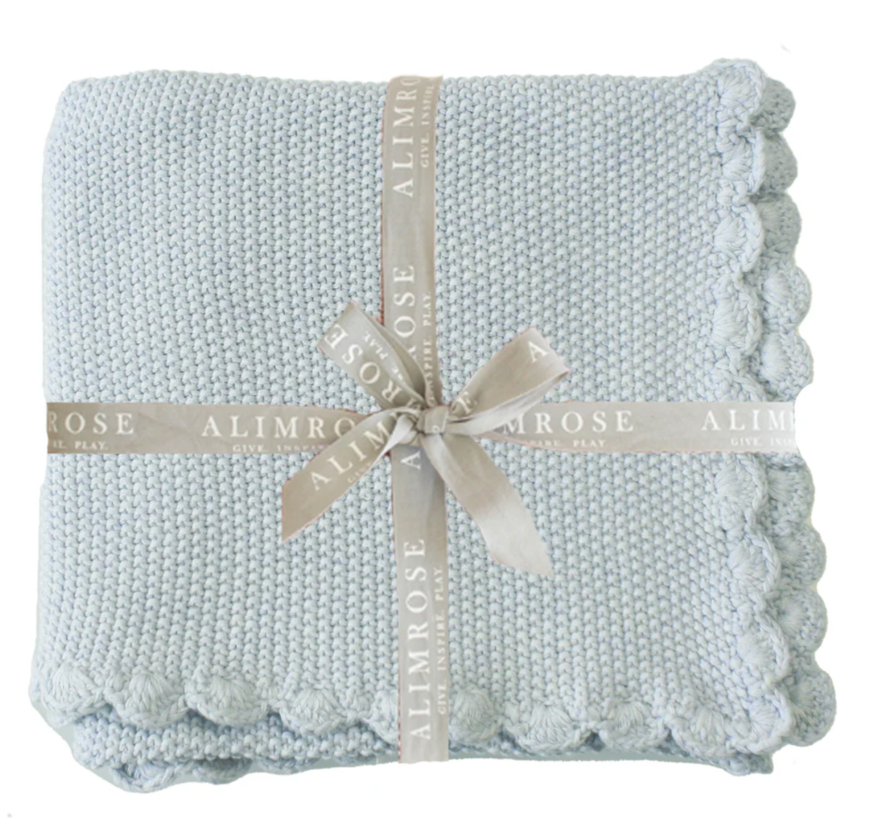 Mini Moss Stitch Baby Blanket Powder Blue