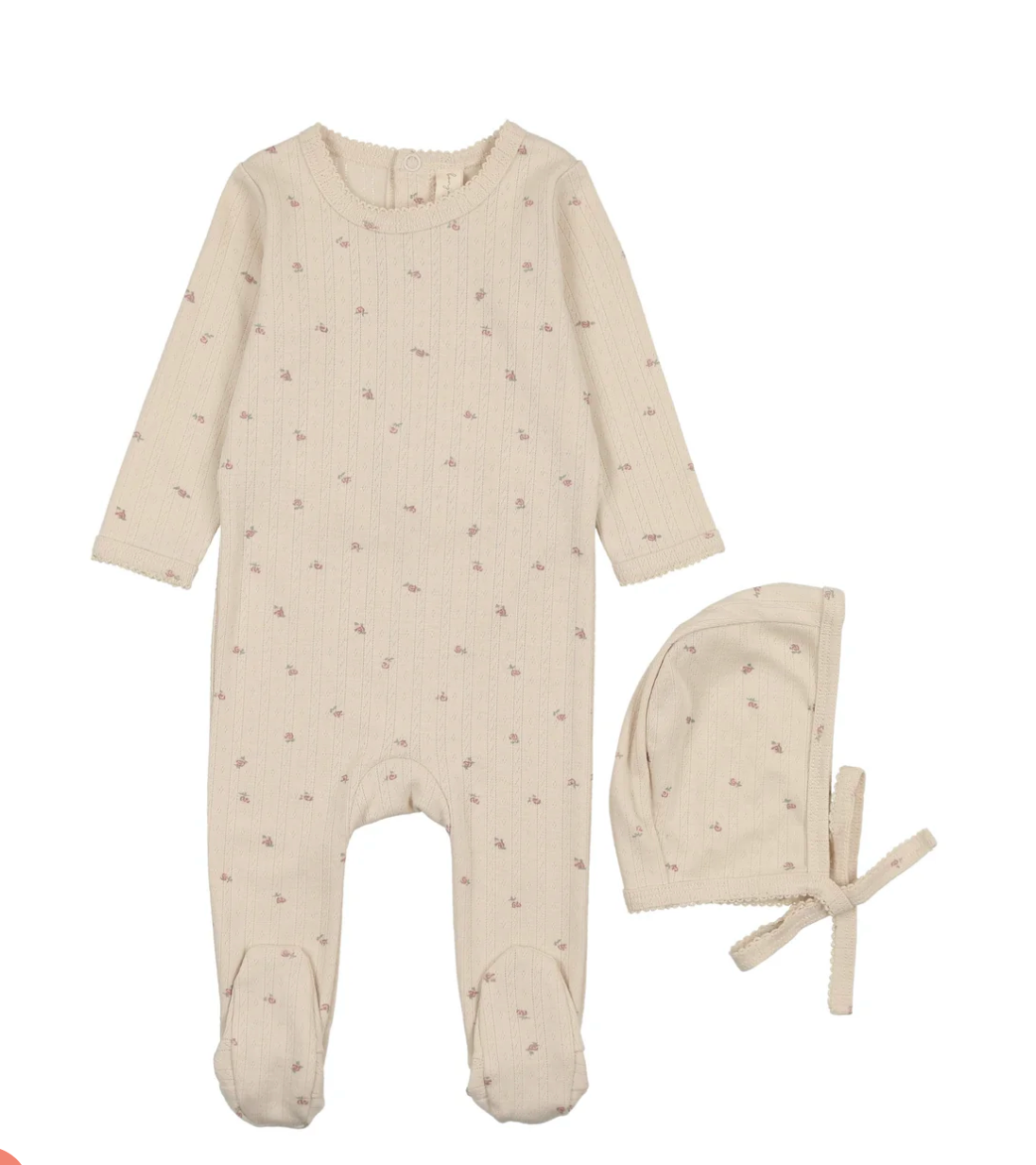 Printed Pointelle Footie- Rose Bud
