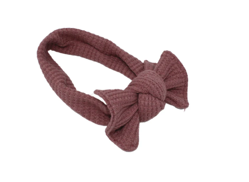Rosewood Waffle Knit Classic Bow