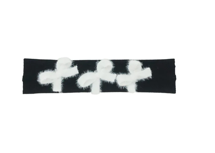 Tripple Fur Bow Baby Band