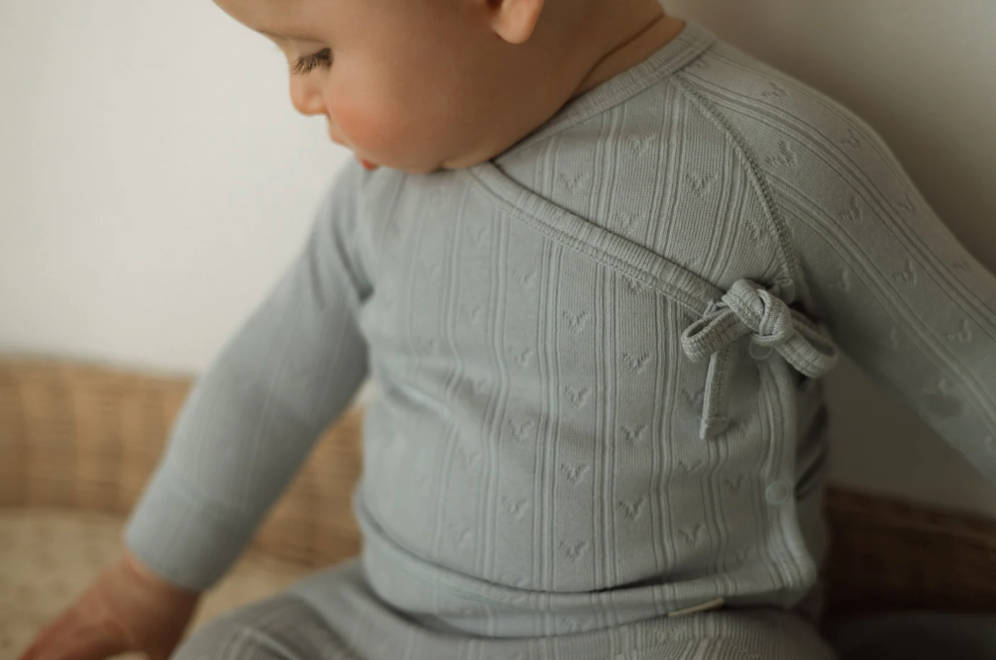 Pointelle Layette Set- Blue