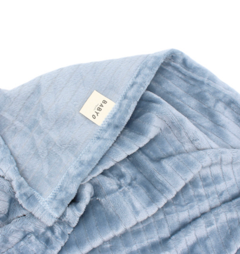 Fuzzy Striped Blanket Blue