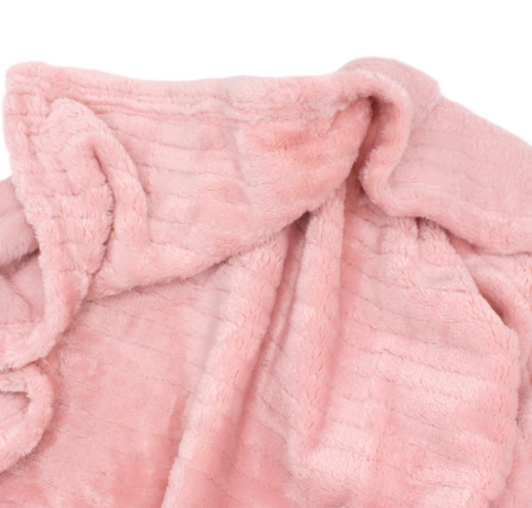 Fuzzy Striped Blanket Mauve