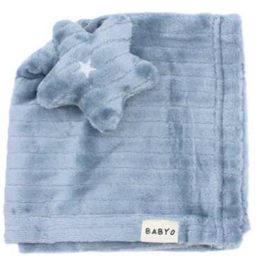 Fuzzy Striped Star Lovey Blue