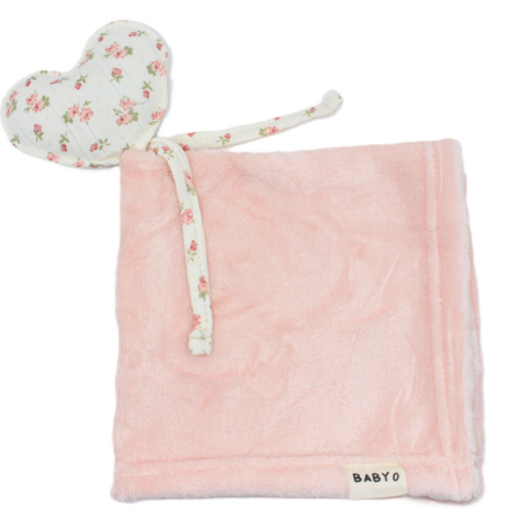 Fuzzy Floral Heart Lovey Pink