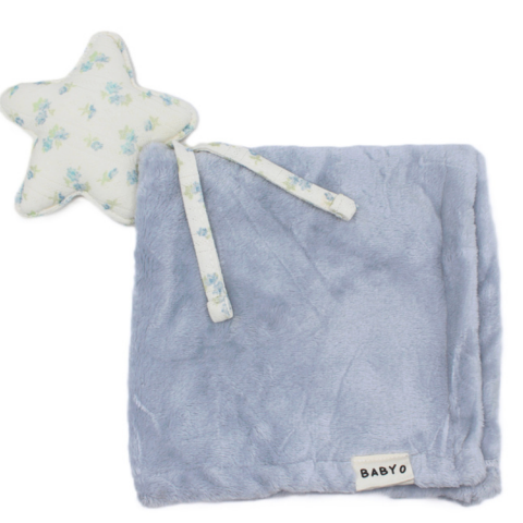 Fuzzy Floral Star Lovey Blue