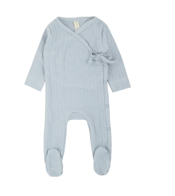 Pointelle Footie- Blue