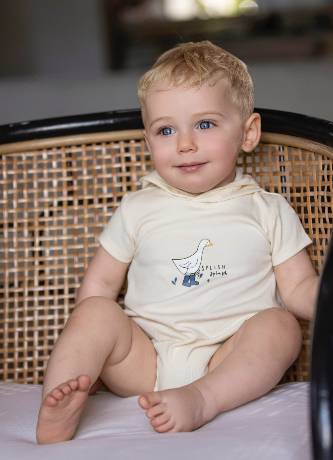 Navy Rainboots Romper