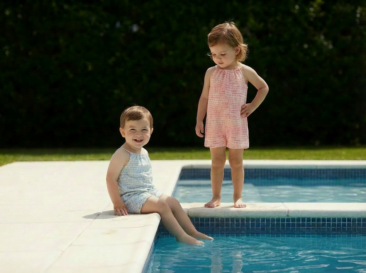 Terry Scribbles Romper Sky