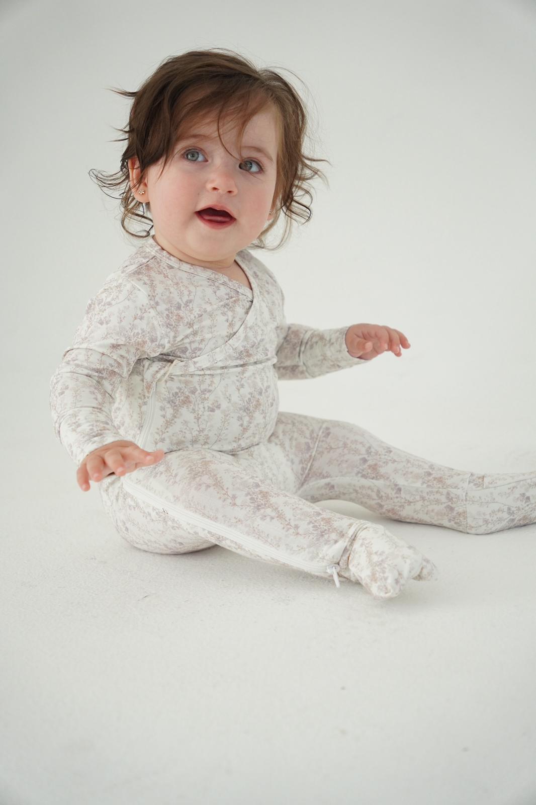 Delicate Neutral Branches Footie