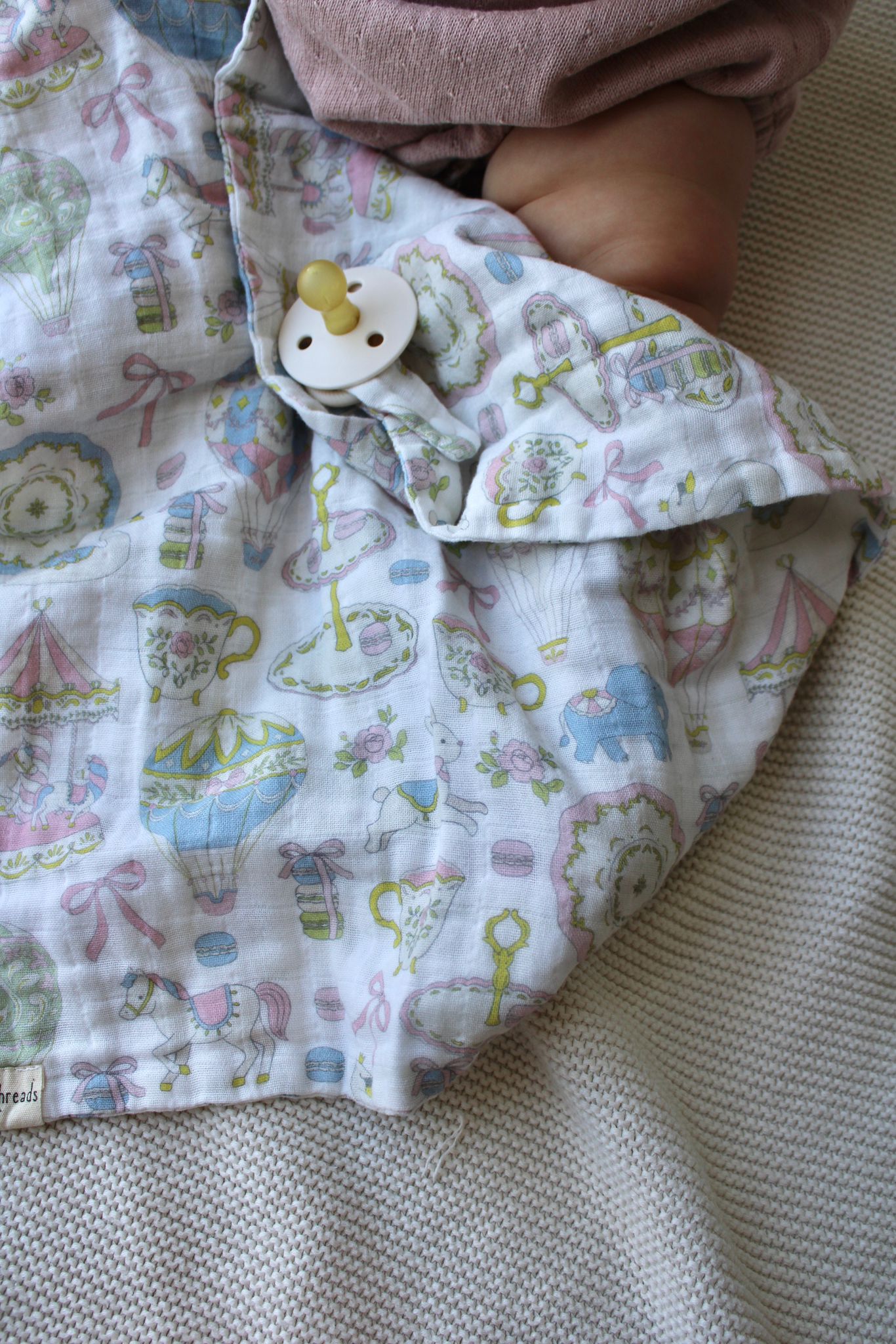 Dreamy Carousel Muslin Blanket