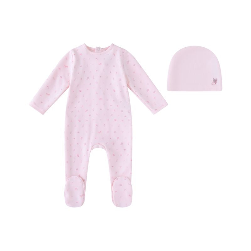 Pink Butterfly Footie