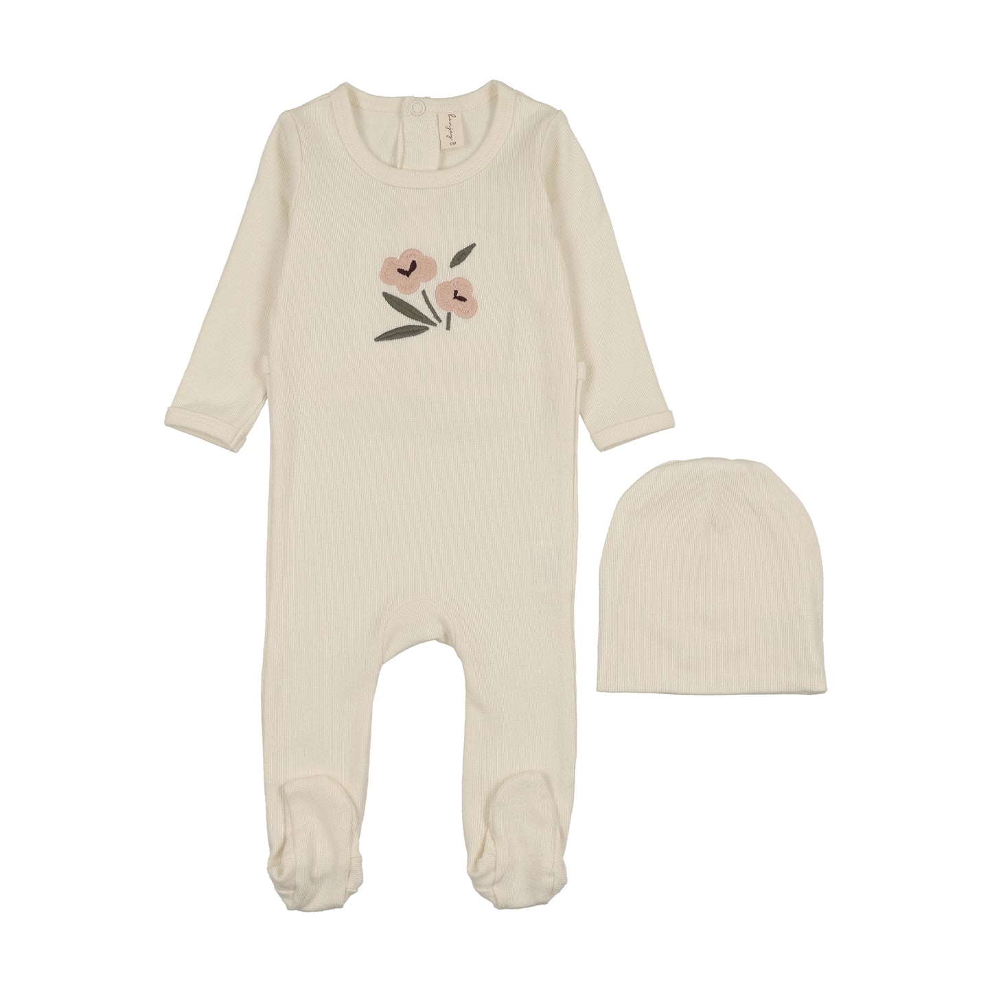 Embroidered Graphic Footie Flower