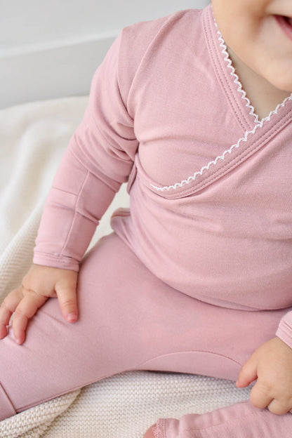 Mauve Scalloped Bamboo Footie