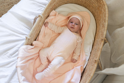 Pointelle Cotton Footie Pink