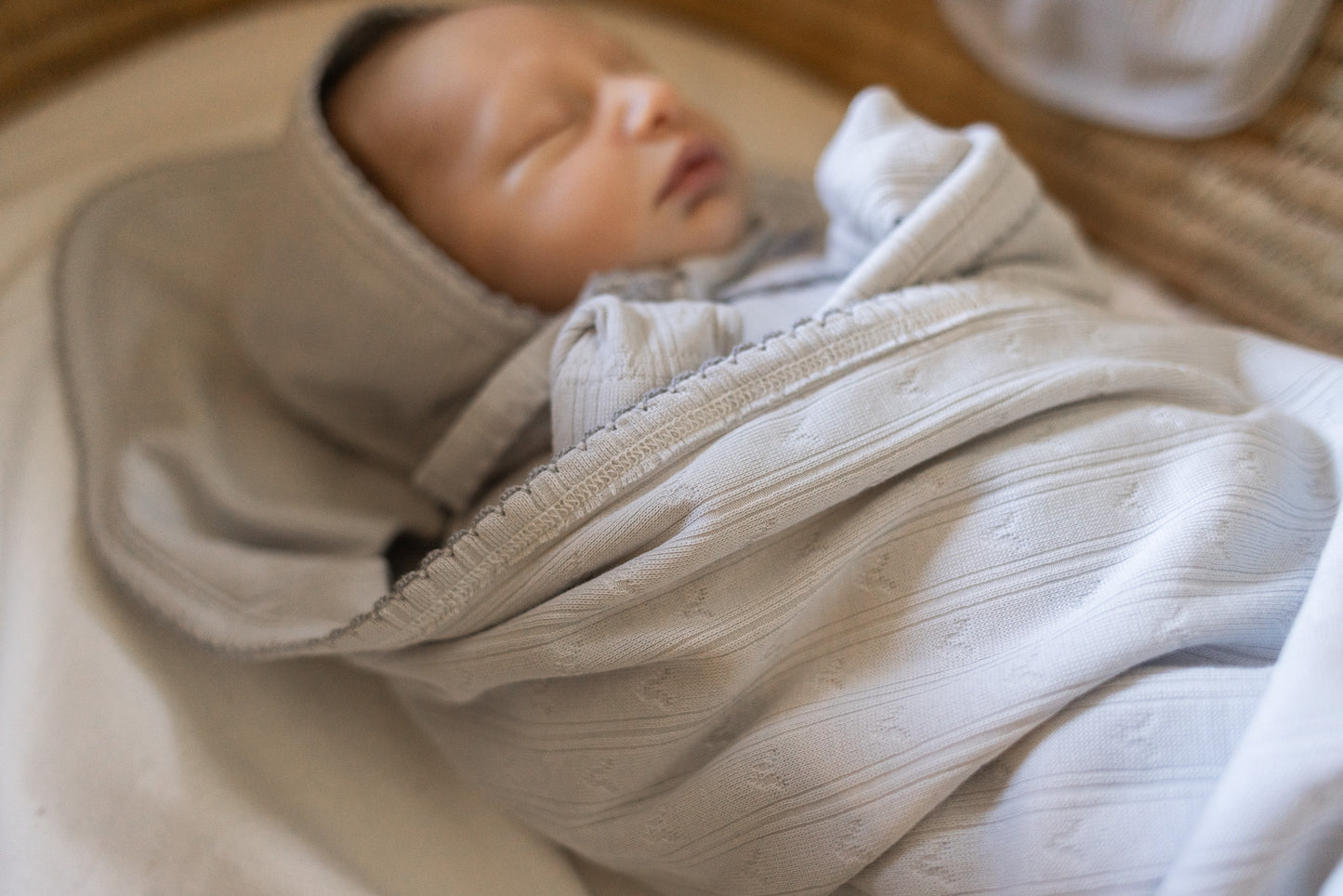 Pointelle Cotton Footie Blue