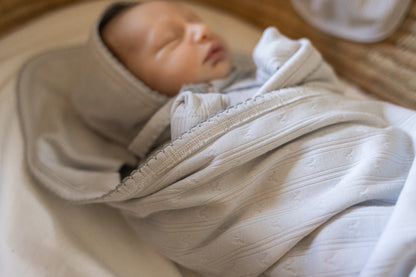 Pointelle Cotton Footie Blue