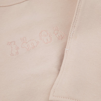 Pink Bunny Embroidery Footie