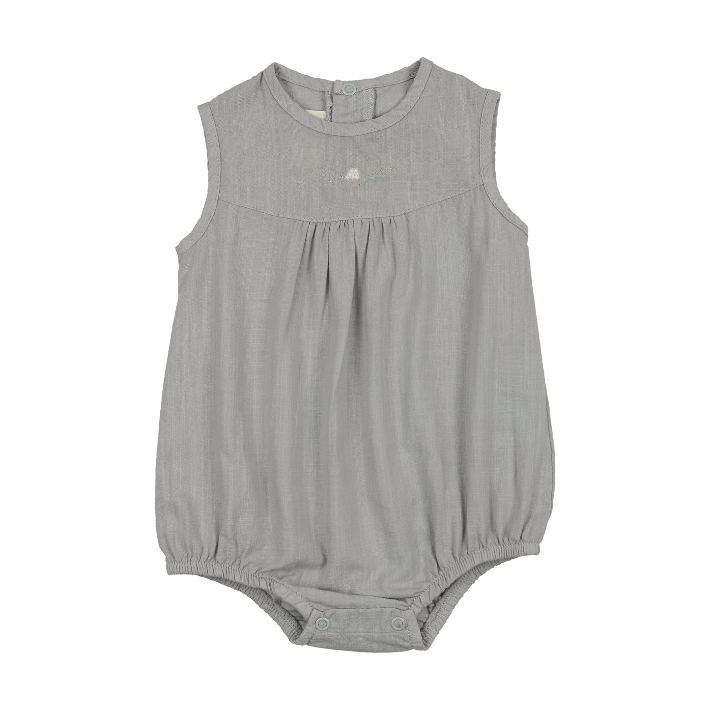 Linen Bloom Romper Blue