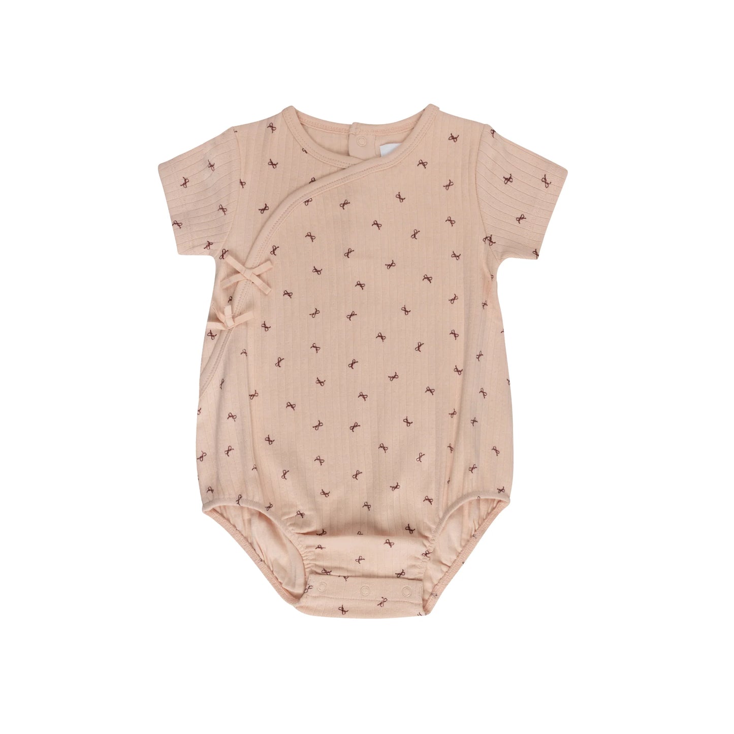 Pointelle Bow Print Romper