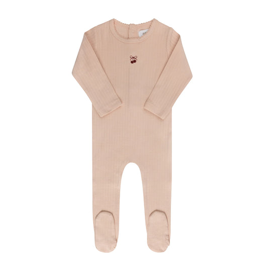 Pointelle Bow Print Footie