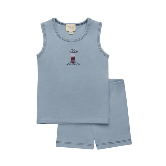 Cross Stitch Lighthouse T shirt + Shorts