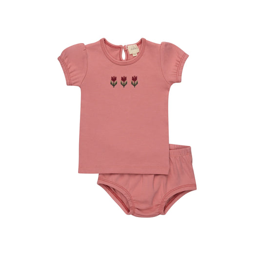 Cross Stitch Tulip T shirt + Shorts