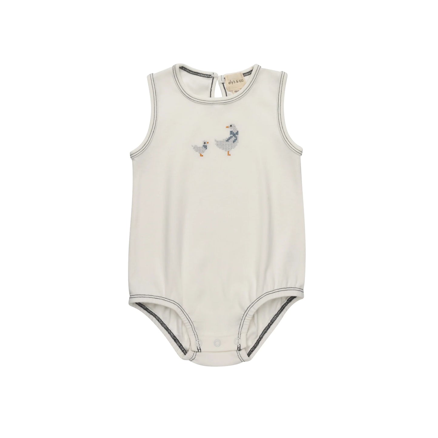 Cross Stitch Ducking Blue Romper