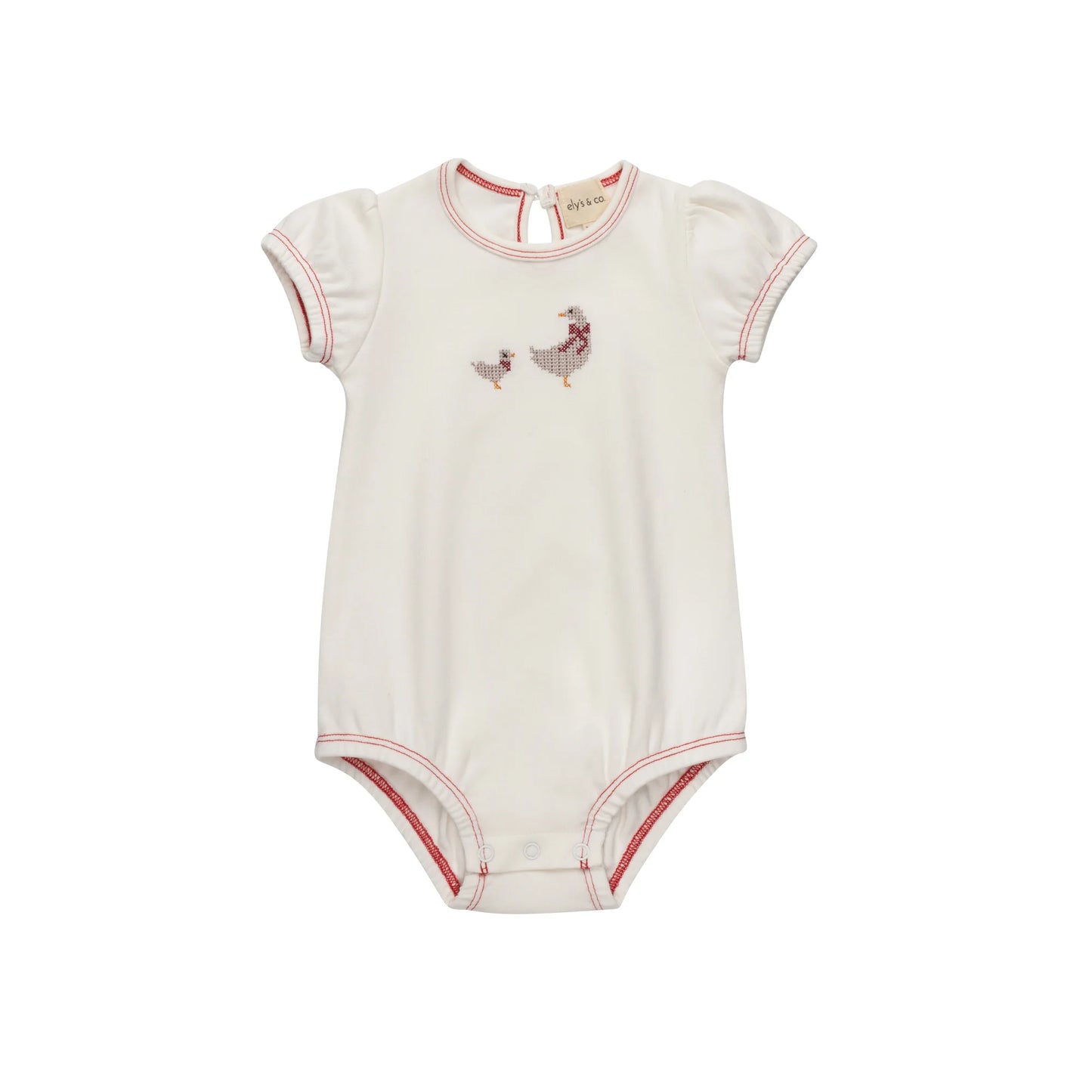 Cross Stitch Ducking Pink Romper