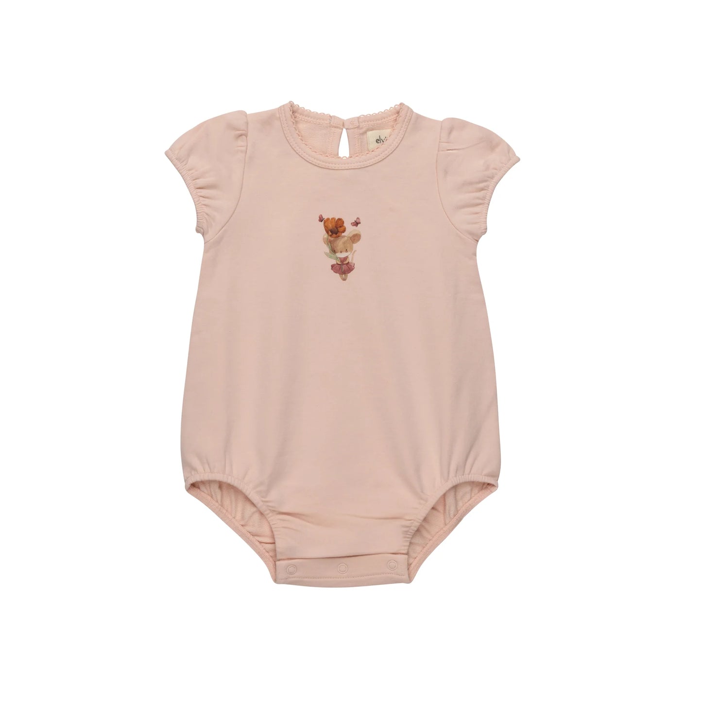 French Terry Mouse Pink Romper