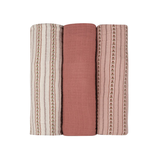 Linear Tulip Pink Swaddle