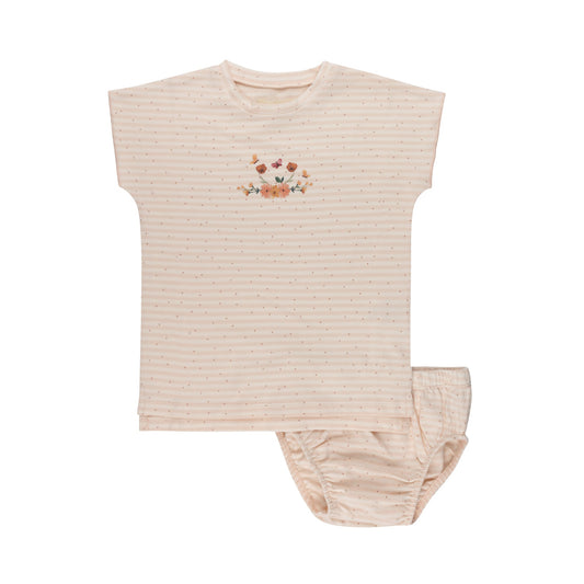 Floral Stripe T Shirt + Bloomers