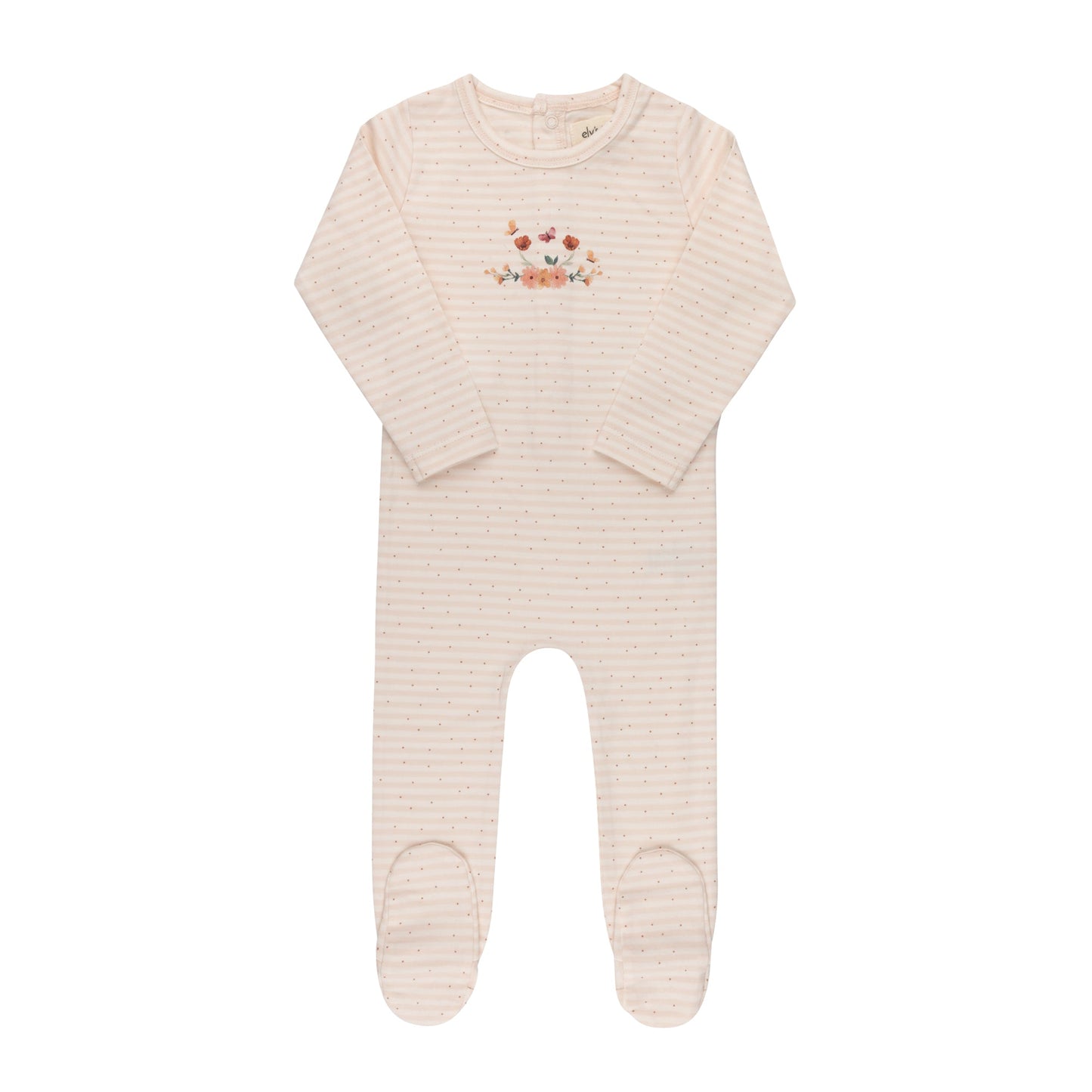 Floral Stripe Footie