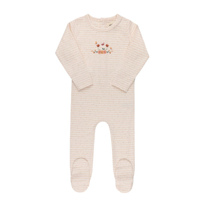Floral Stripe Footie