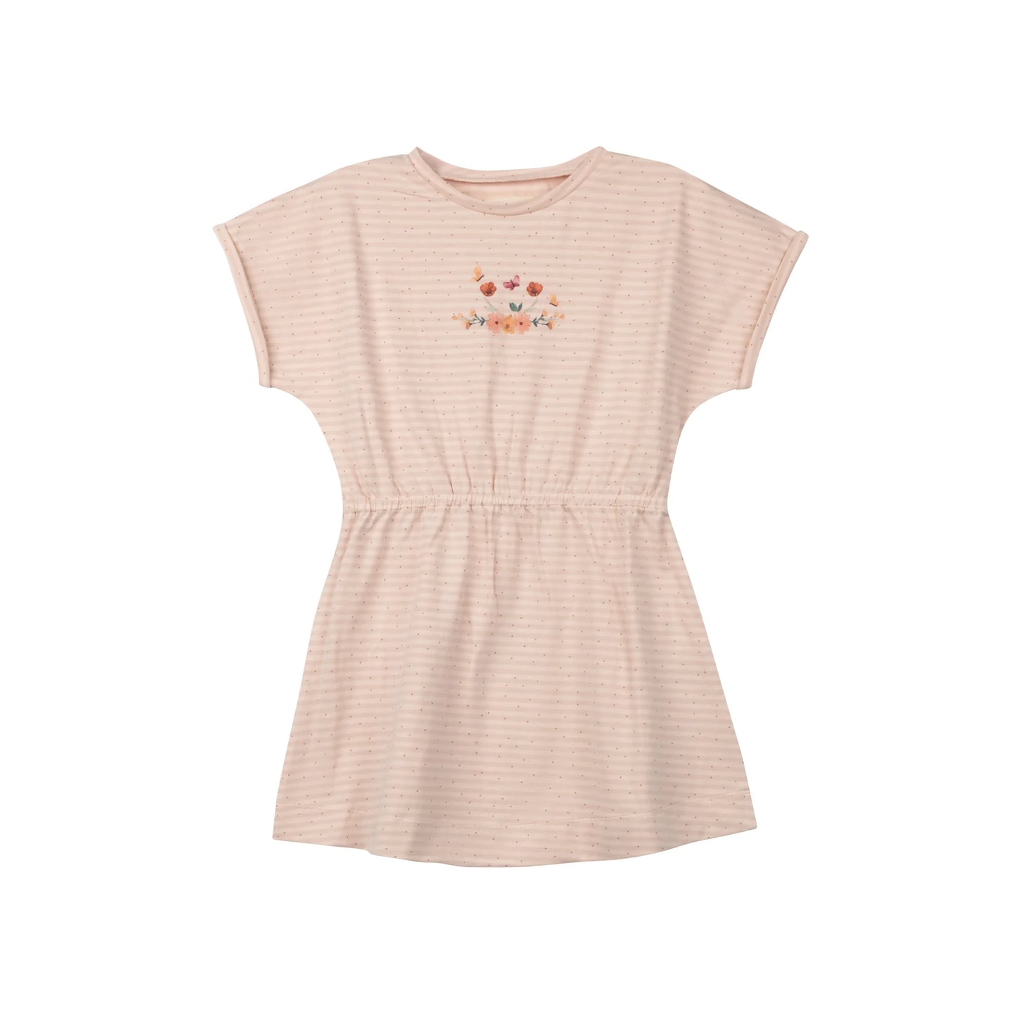 Floral Stripe Short Sleeve Dress
