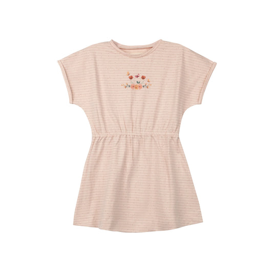 Floral Stripe Short Sleeve Dress