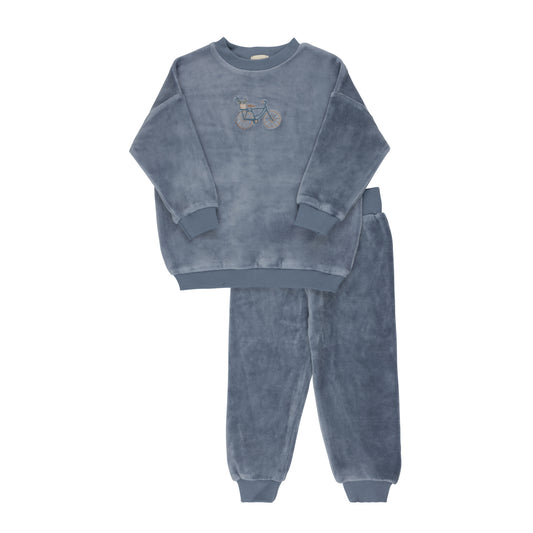 Velour Bicycle Set - Blue