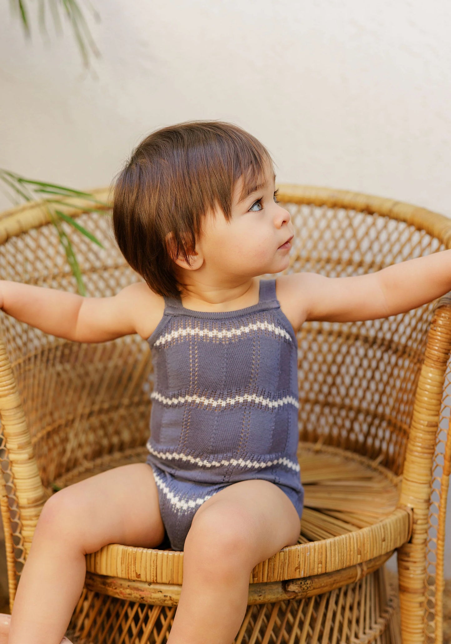 Wave Knit Boys Romper