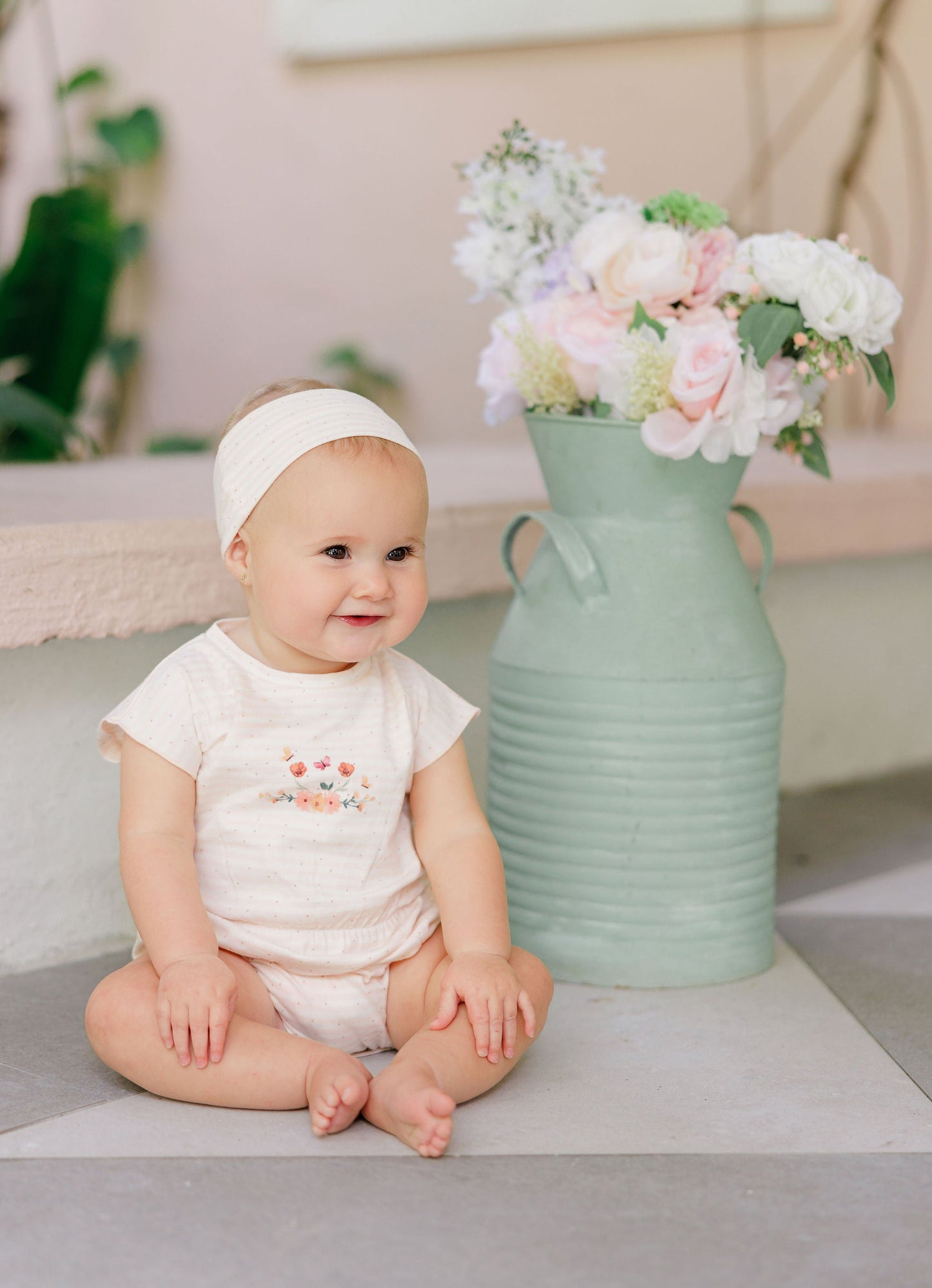 Floral Stripe T Shirt + Bloomers