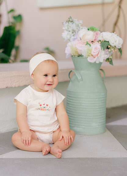 Floral Stripe T Shirt + Bloomers