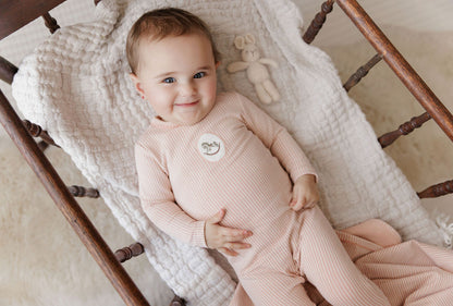 Rocking Horse Footie Pink