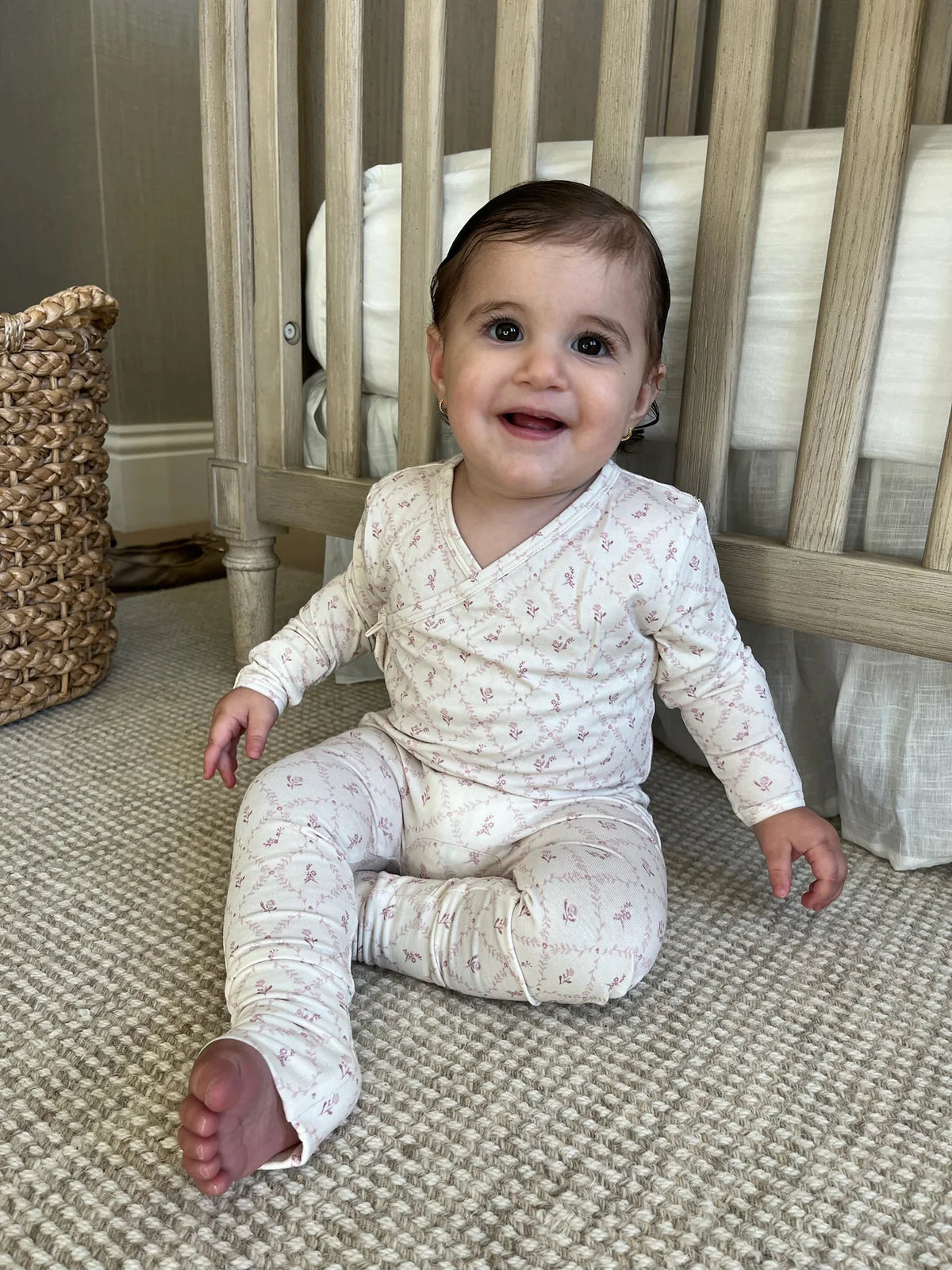 Mauve Lattice Bamboo Footie