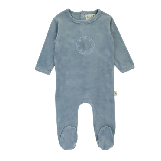 Bow Velour Set - Blue